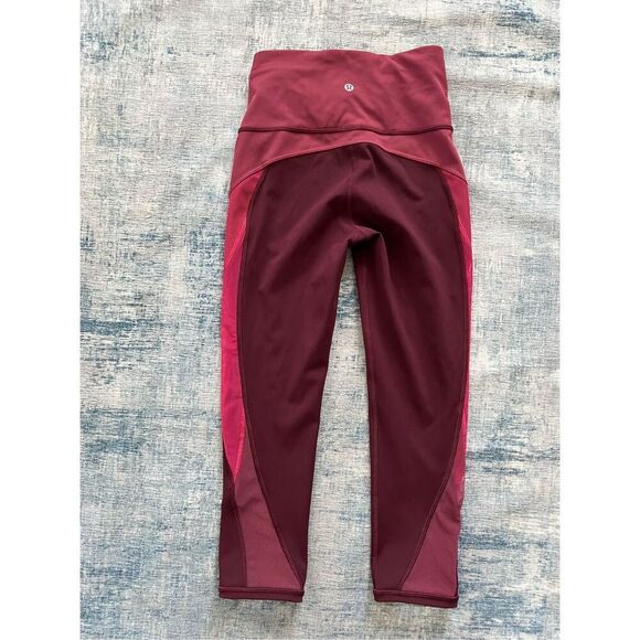 Lululemon Dark Adobe / Blush Berry / Violet Red Colour Me Ombre Crop *21" Size 4 - Picture 2 of 7